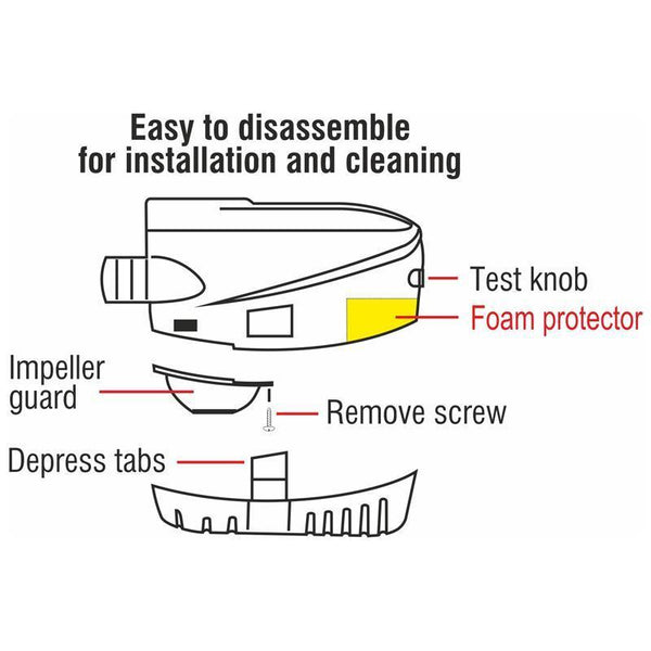 Submersible Bilge Pump 12 V DC, approx. 3,785 L/h (1,000 GPH) | 4Boats