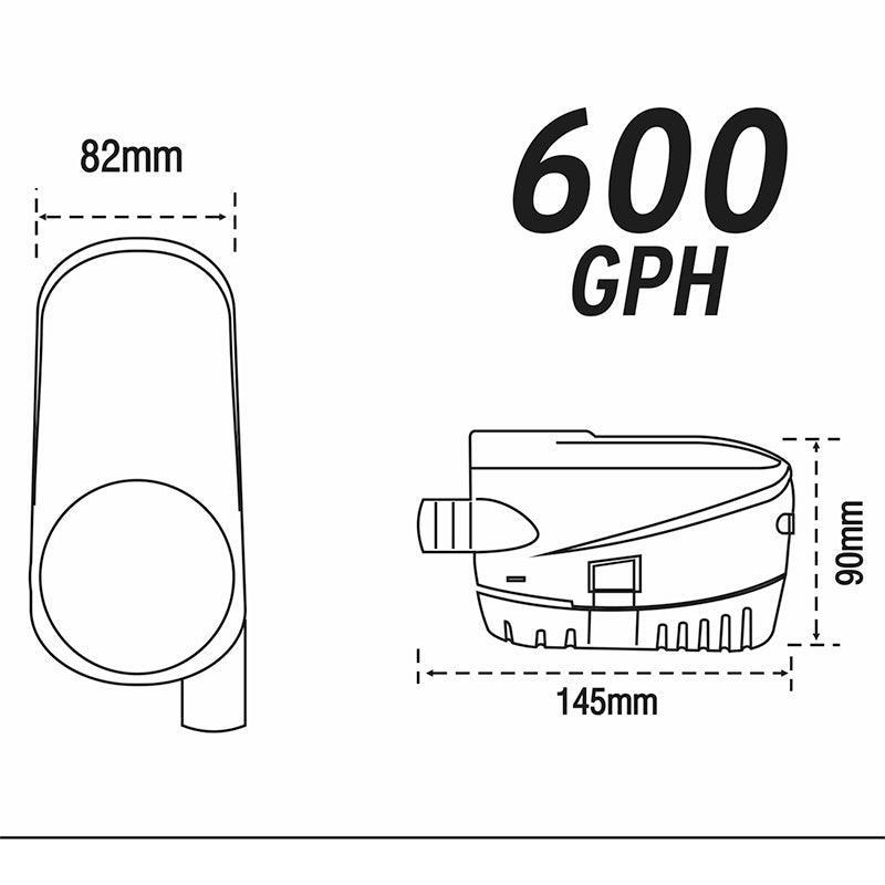 Submersible 600 GPH Automatic Bilge Pump 12V DC | 4Boats