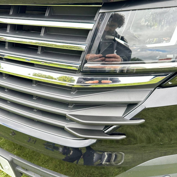 For VW T6.1 Front Grille Side Fins – Textured Finish (Set of 4) | Van-X Styling Upgrade
