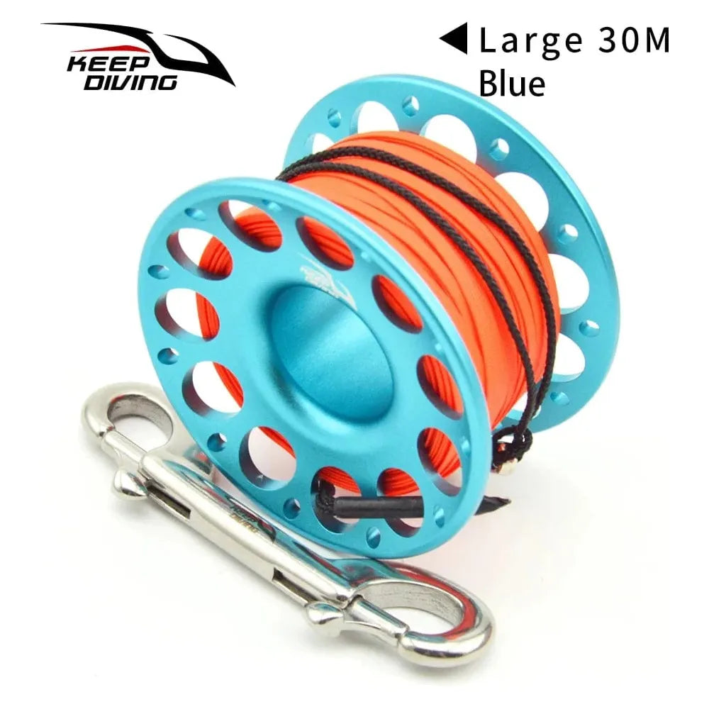 Diving Aluminium Spool - 15/30m - Multiple Color Options