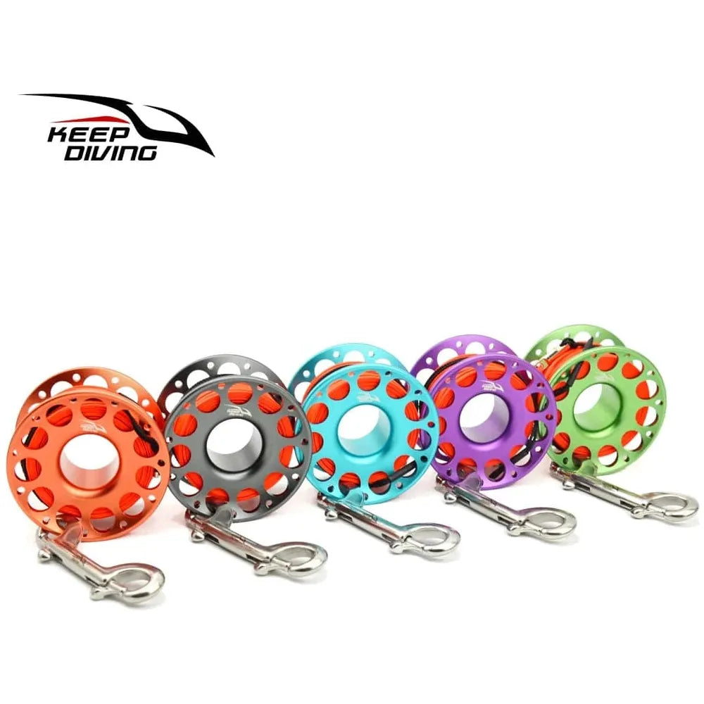 Diving Aluminium Spool - 15/30m - Multiple Color Options