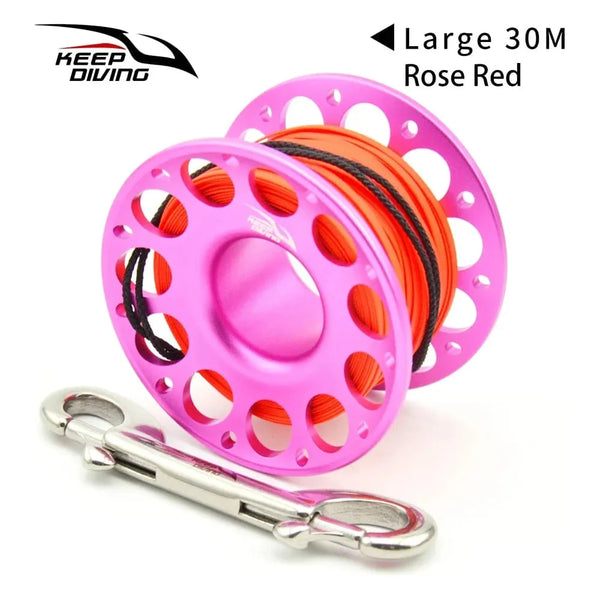 Diving Aluminium Spool - 15/30m - Multiple Color Options
