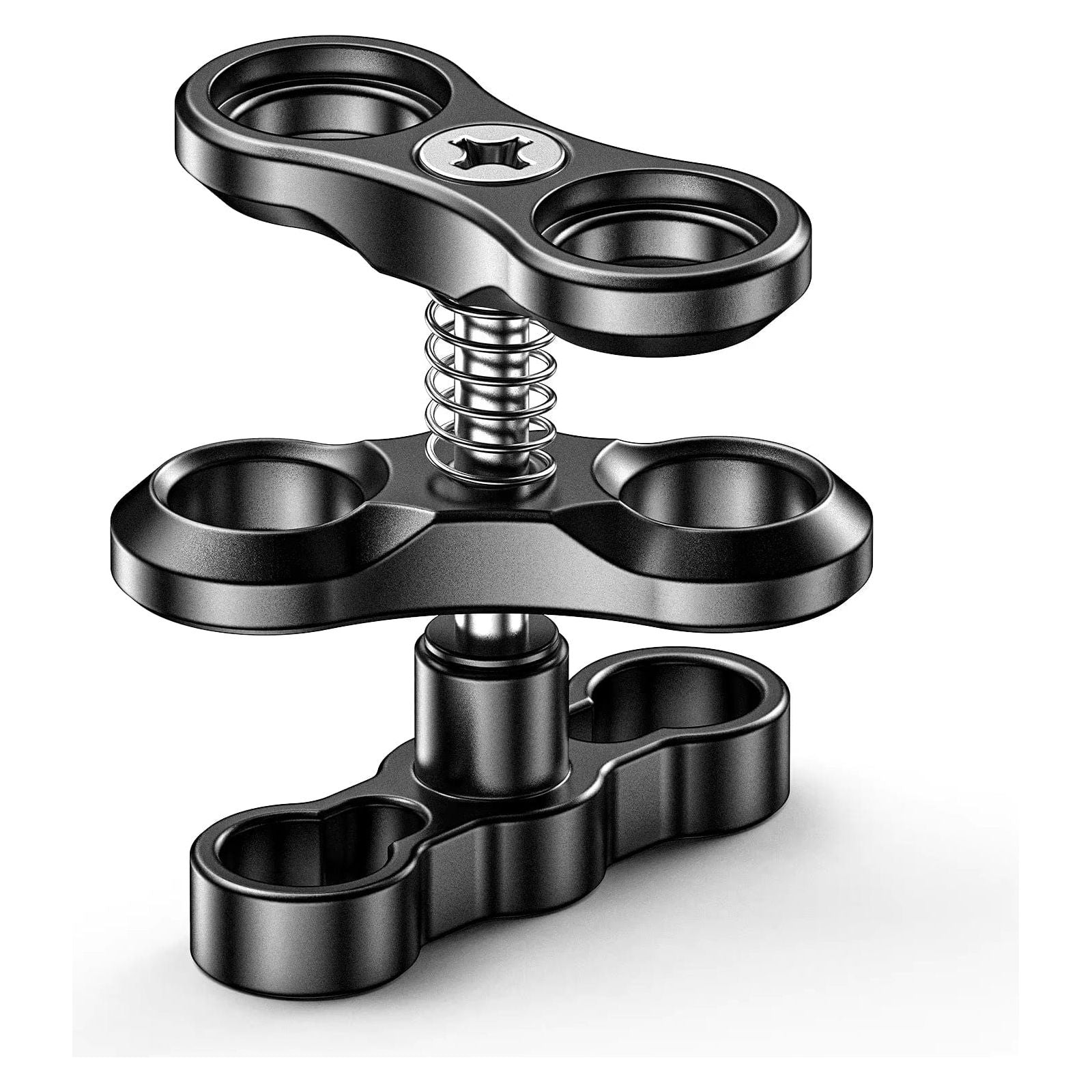 Seafrogs 2.55'' Ball Arm Clamp 2 Hole Camera Waterproof Case Tray Ball Joint Arm System Combination Clamp Dive Flashlight Holder