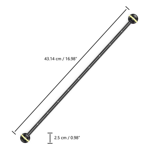 Seafrogs 3.5''-16'' Double Ball Arm Aluminum Alloy Joint Ball Arm Torch Flashlight Holder Connector for Dive Underwater Housing