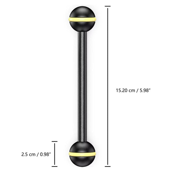 Seafrogs 3.5''-16'' Double Ball Arm Aluminum Alloy Joint Ball Arm Torch Flashlight Holder Connector for Dive Underwater Housing