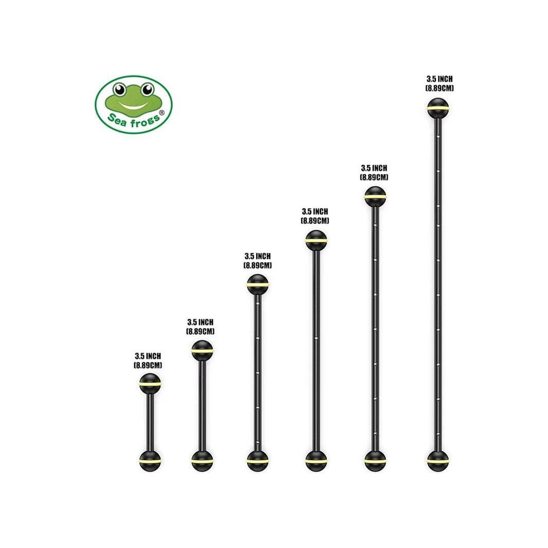 Seafrogs 3.5''-16'' Double Ball Arm Aluminum Alloy Joint Ball Arm Torch Flashlight Holder Connector for Dive Underwater Housing