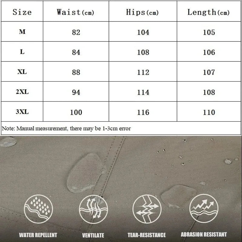 Waterproof Hiking Tactical Pant Men Multi-Pocket Breathable Wear-Resisting Trousers Military Treking Climbing Camping Pants Male