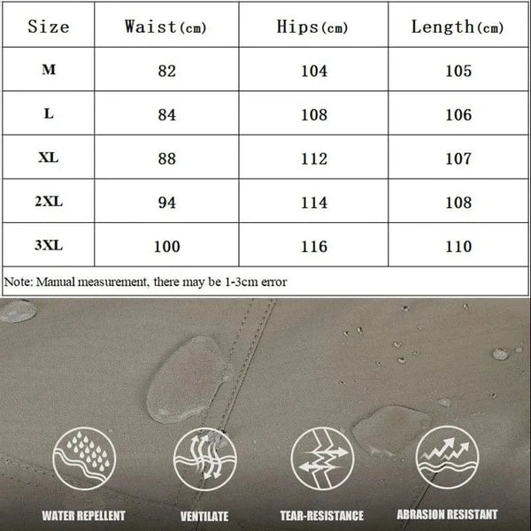 Waterproof Hiking Tactical Pant Men Multi-Pocket Breathable Wear-Resisting Trousers Military Treking Climbing Camping Pants Male