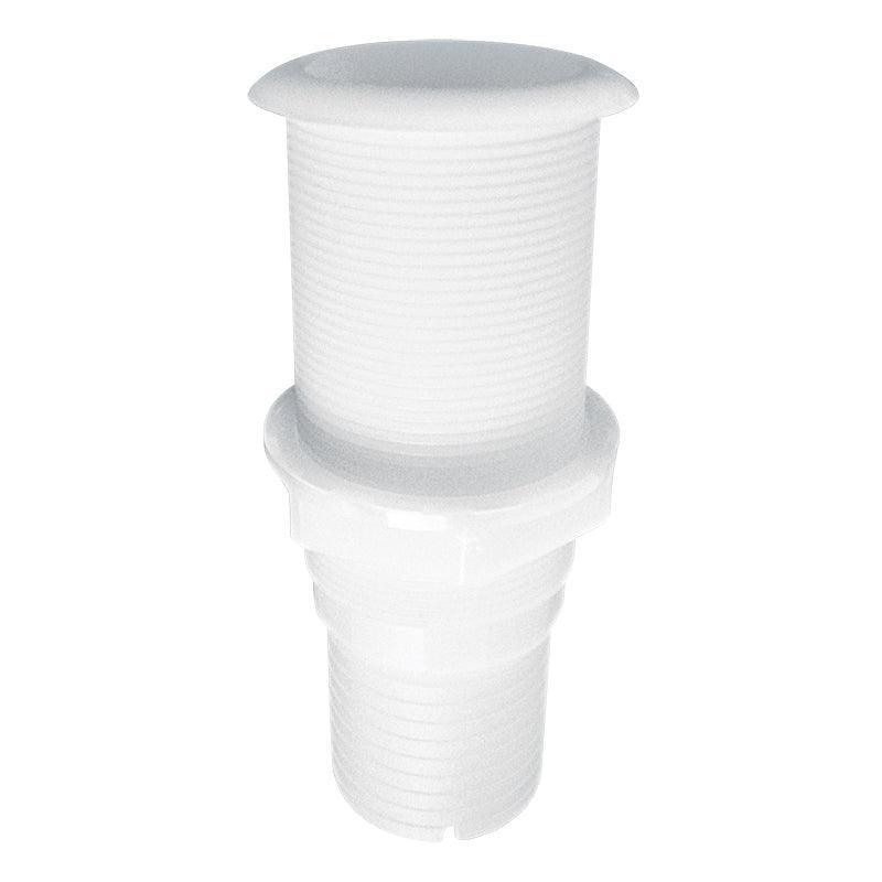 Thru-Hull Threaded 25mm (1") Hose Barb Ø38mm, 87mm White | 4Boats
