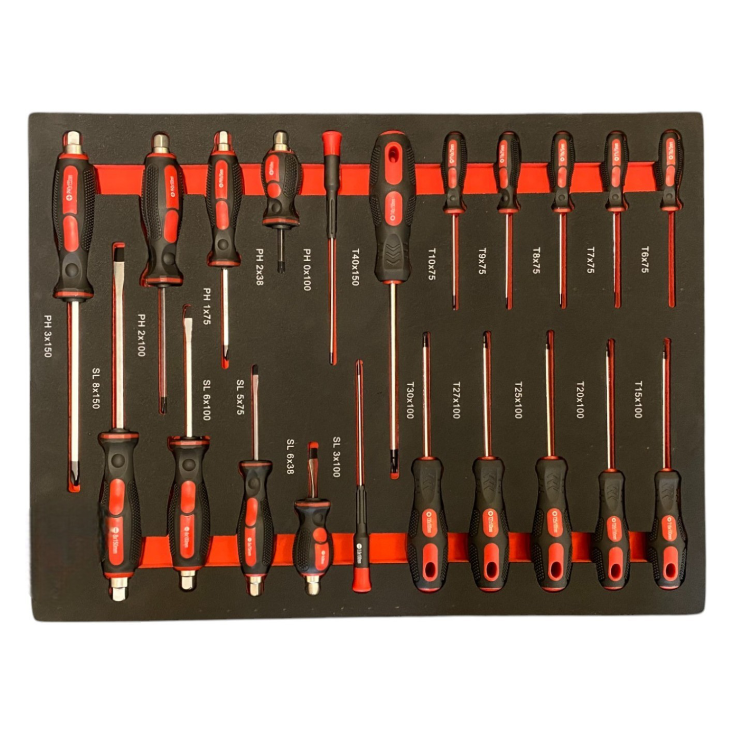 BRUNEL Tool 7 Drawer Caster Mounted Roller Tool Chest Cabinet with 6 Fully Stocked Drawers - 249 Pieces - Red