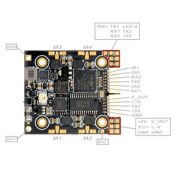 Happymodel ELRS X1 AIO 2-4S F4 Flight Controller