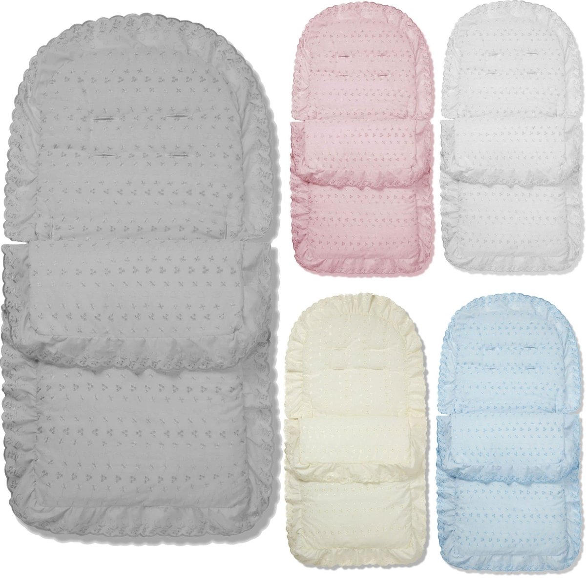 Universal Broderie Anglaise Pushchair Footmuff / Cosy Toes - Fits All Pushchairs / Prams And Buggies