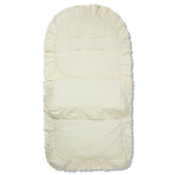 Universal Broderie Anglaise Pushchair Footmuff / Cosy Toes - Fits All Pushchairs / Prams And Buggies