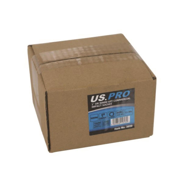 US PRO 1" Dr 90mm 6pt Commercial Impact Socket 3959