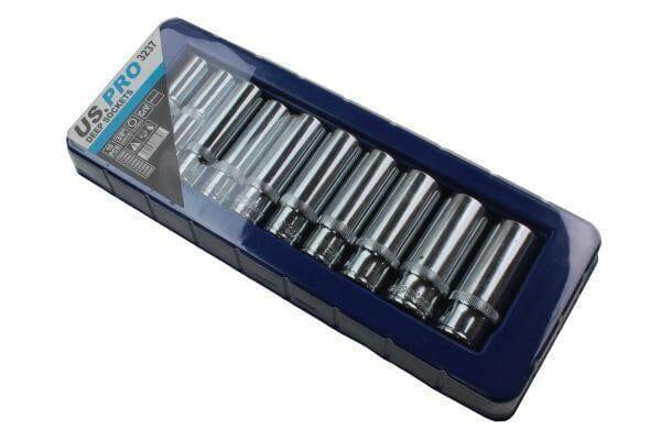 US PRO 10pc 3/8'' DR Deep Sockets Set 10 - 19mm 3237