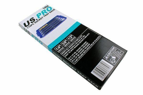 US PRO 110pc 1/4" 3/8" 1/2"  Socket Storage Tray Rack 1494