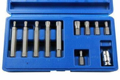 US PRO 11pc 3/8dr Spline Bit Socket Set M5, 6, 8, 10, 12   1484