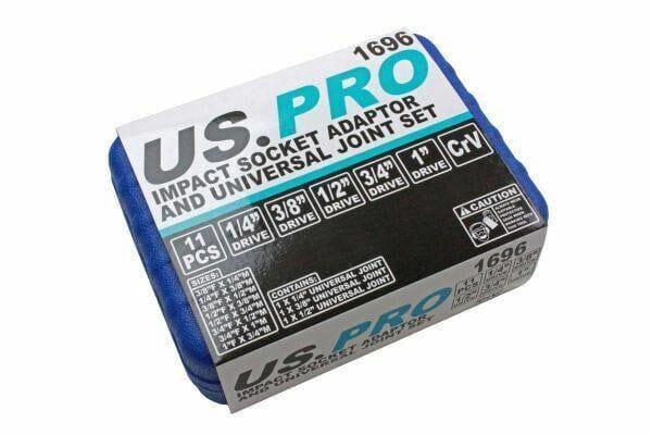 US PRO 11pc Impact Socket Adaptor & Universal Joint Converter Set 1696