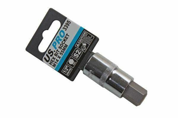 US PRO 1/2" DR Hex Bit Socket M14 X 55MM 3395