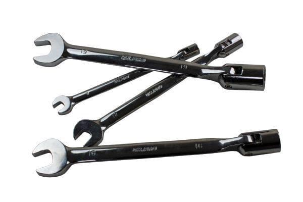 US PRO 12pc Flexi Head Socket / Open End Wrench Spanner Set 8 - 19mm 2081