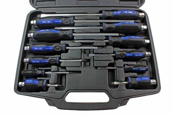 US PRO 12PC Go Through Screwdriver Set Slotted + Philips  1610