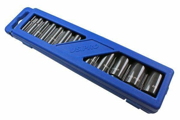 US PRO 13pc 1/2 dr 6pt Deep Impact Sockets Metric 13 - 32mm 1397