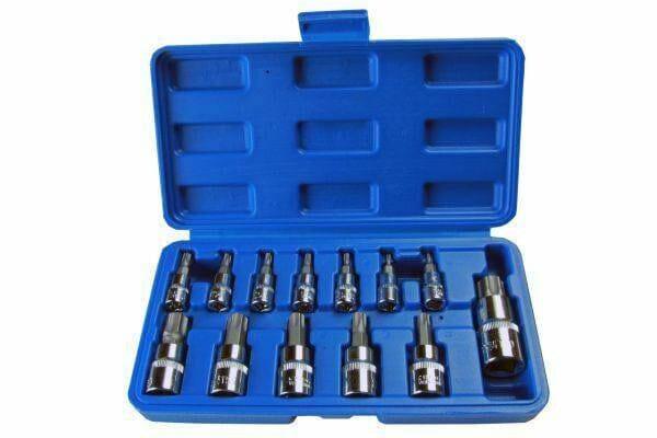 US PRO 13pc Torx Bit Socket Set T8 - T70  1/4" 3/8" 1/2" Drive 2067