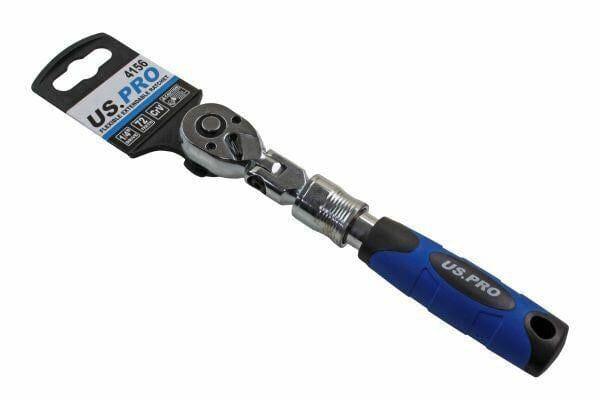 US PRO 1/4" Dr 72 Teeth 180mm to 235mm Flexible Extendable Ratchet 4156