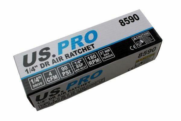 US PRO 1/4" Dr Stubby Air Ratchet Wrench 8590