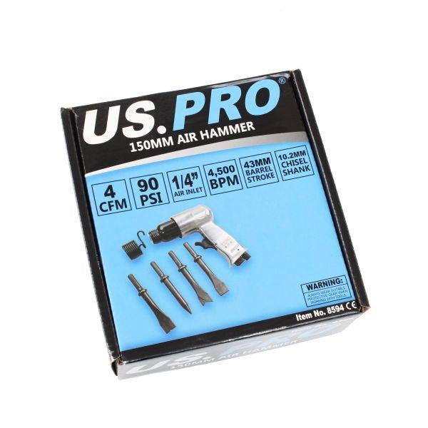 US PRO 150mm Air Hammer Chisel With 4 Chisels 8594