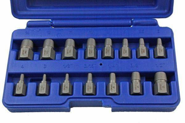 US PRO 15PC Heavy Duty Screw And Stud Extractor Set - Removes Broken Studs & Screws 2637