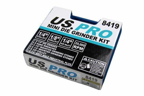 US PRO 15pc MINI 1/4" AIR DIE GRINDER SET 8419