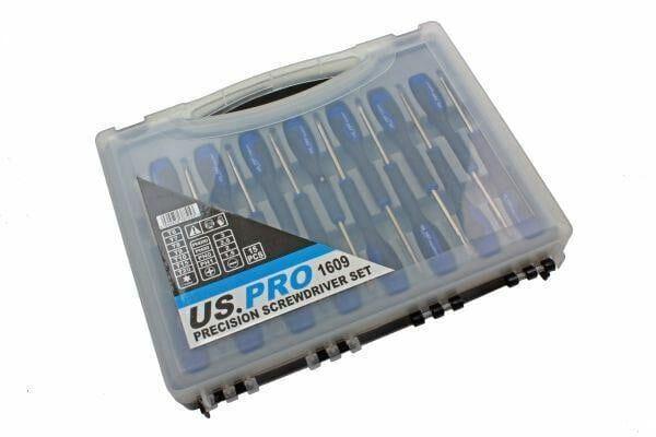 US PRO 15pc Precision Screwdrivers Set Torx Philips & Flat 1609