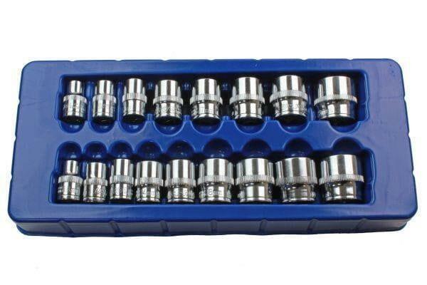 US PRO 17pc 3/8 dr Shallow Sockets Set, Socket 6 Point 8-24mm 1376