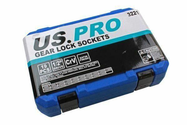 US PRO 19 Piece 1/2" Dr Gear Lock Sockets 8 - 32mm - 3221
