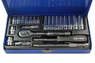 US PRO 24pc 1/4 Dr 6 Point Metric Socket Set 4 - 13mm 3253