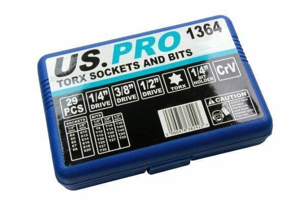 US PRO 29PC Torx Sockets And Bits 1364