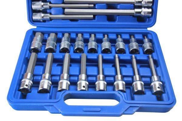 US PRO 30pc 1/2" Dr Hex Allen Key Bit Socket Set Shallow & Deep 5mm - 19mm 3229
