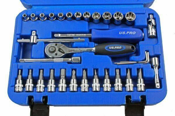 US PRO 33PC 1/4" DR Super Lock Metric Socket, Screwdriver & Hex Bit Set 1381