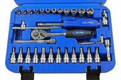 US PRO 33PC 1/4" DR Super Lock Metric Socket, Screwdriver & Hex Bit Set 1381