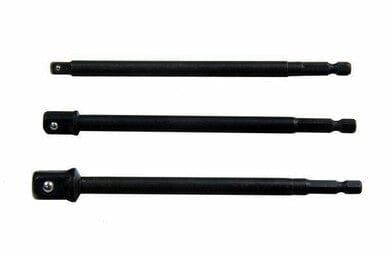 US PRO 3pc 150mm Drill Socket Adapter Set Hex - 1/4" 3/8" 1/2" Square Drive 3314