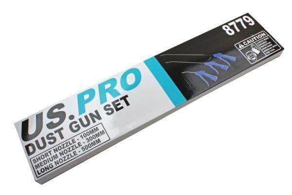 US PRO 3pc Air Dust  Gun Set  100mm/300mm/500mm With Plastic Grip Handles 8779