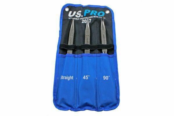 US PRO 3PC Double Jointed Long Nose Pliers 2057