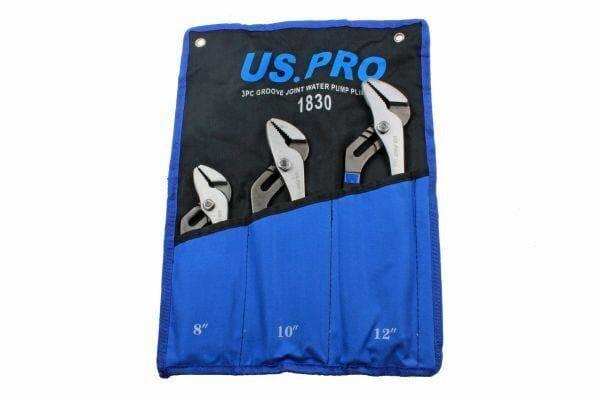 US PRO 3pc Groove Slip Joint Water Pump Pliers Set 1830