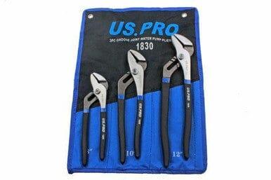 US PRO 3pc Groove Slip Joint Water Pump Pliers Set 1830