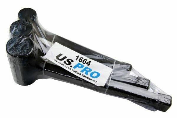 US PRO 3pc Rubber Dead Blow Hammers, Hammer 1lb 2lb 3lb Set 1664