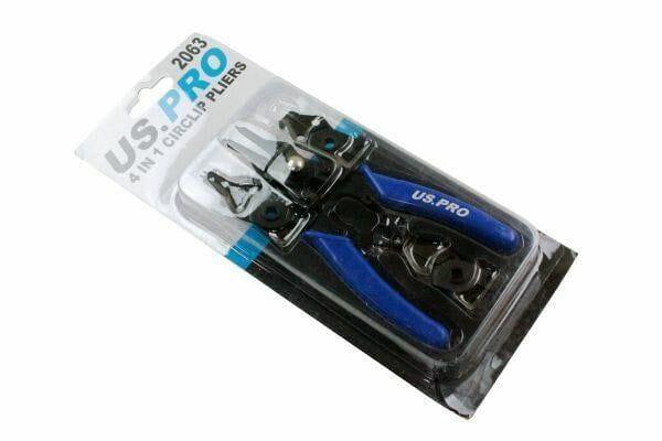 US PRO 4 In 1 Circlip Pliers, Snap Ring Pliers, Internal External 2063