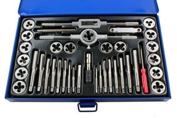 US PRO 40pc Metric Tap and Die Set Alloy Steel Pitch Gauge M3 - M12 2620