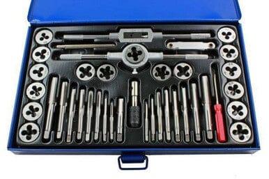 US PRO 40pc Metric Tap and Die Set Alloy Steel Pitch Gauge M3 - M12 2620