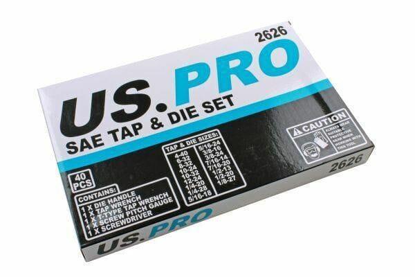 US PRO 40pc SAE / Imperial Tap And Die Set 2626